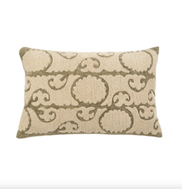 Suzani Boucle Pillow - Sage, 16x24