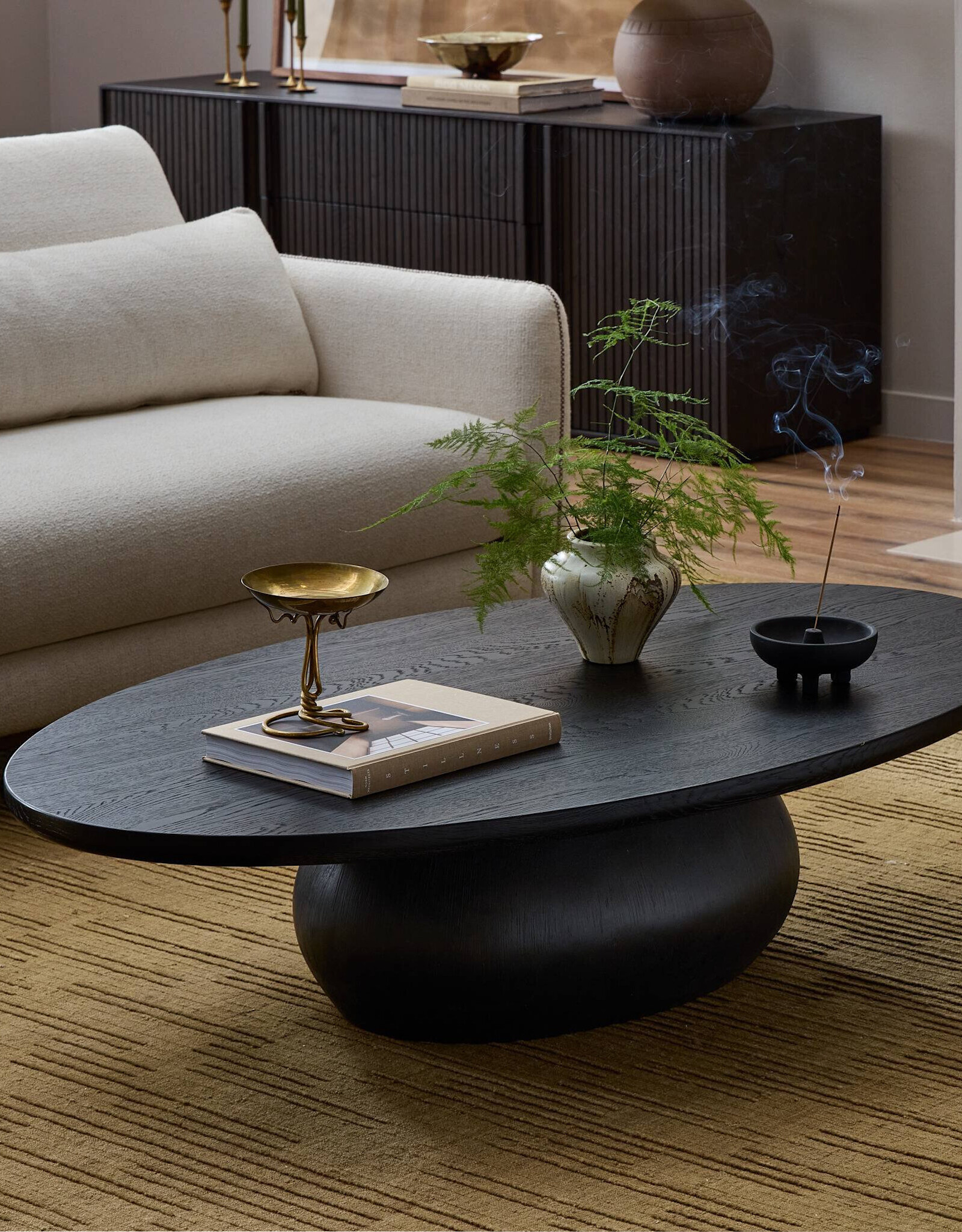 Eamon Coffee Table in Worn Black Veneer