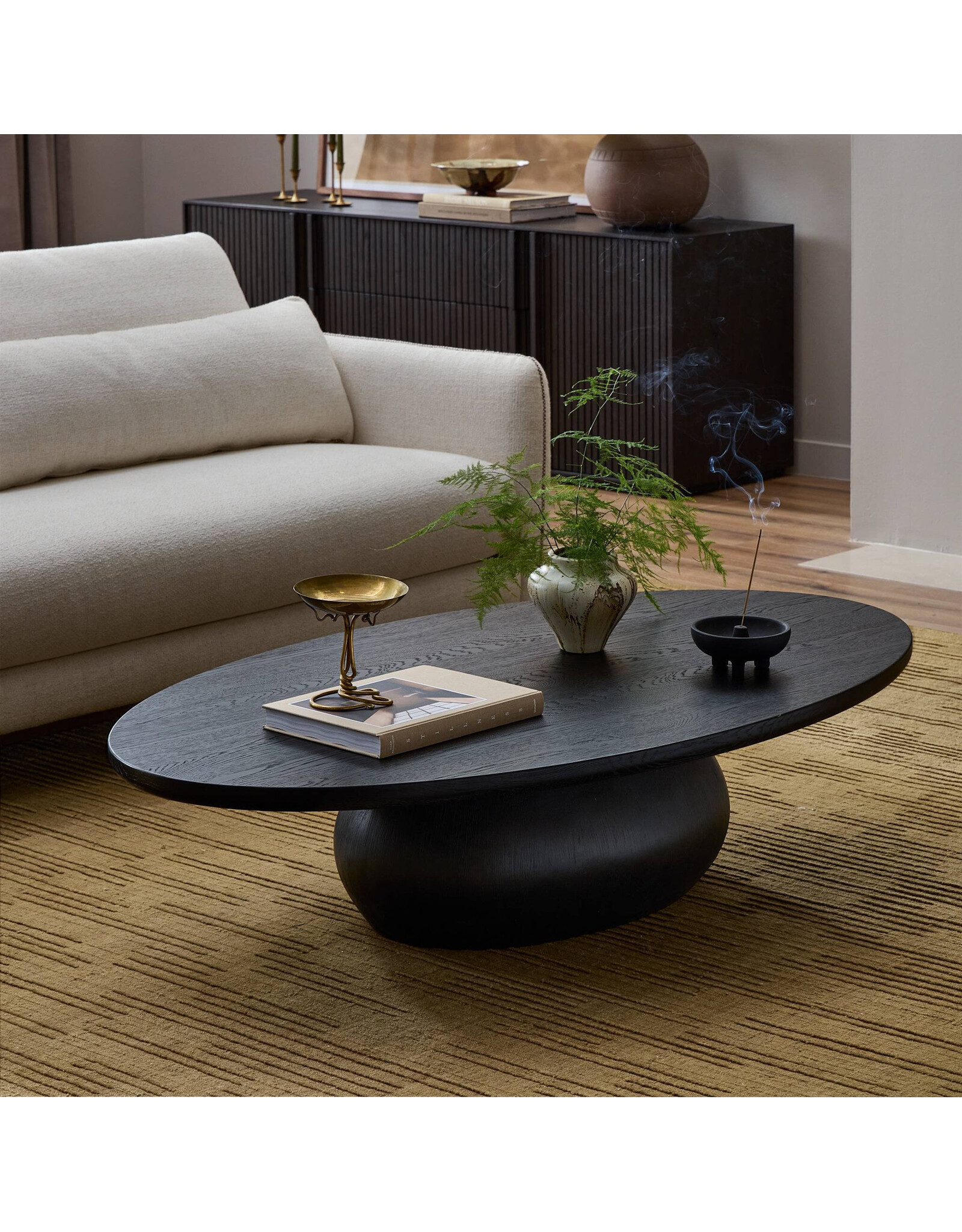 Eamon Coffee Table in Worn Black Veneer