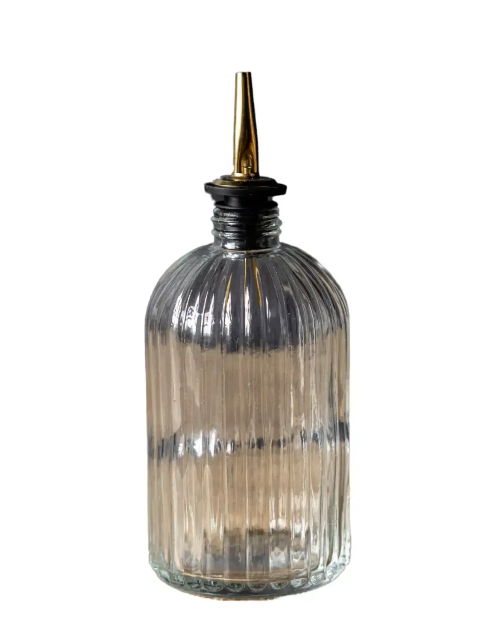 Olive Oil & Vinegar Glass Scallop Fluted Bottles