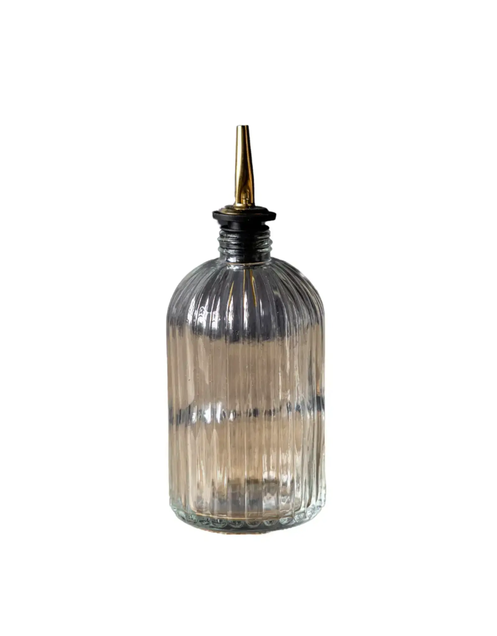 Olive Oil & Vinegar Glass Scallop Fluted Bottles