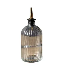 Olive Oil & Vinegar Glass Scallop Fluted Bottles