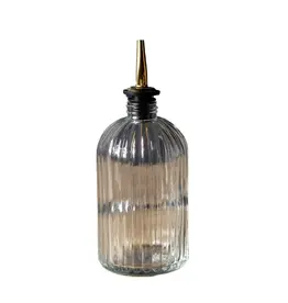 Olive Oil & Vinegar Glass Scallop Fluted Bottles