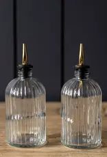 Olive Oil & Vinegar Glass Scallop Fluted Bottles Olive Oil & Vinegar Glass Scallop Fluted Bottles