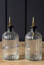 Olive Oil & Vinegar Glass Scallop Fluted Bottles Olive Oil & Vinegar Glass Scallop Fluted Bottles