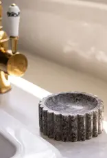 Fluted Soap Dish Beige Light Grey Tones Marble Fluted Soap Dish Beige Light Grey Tones Marble