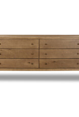 Franny 6 Drawer Dresser in Saddle Brown Veneer