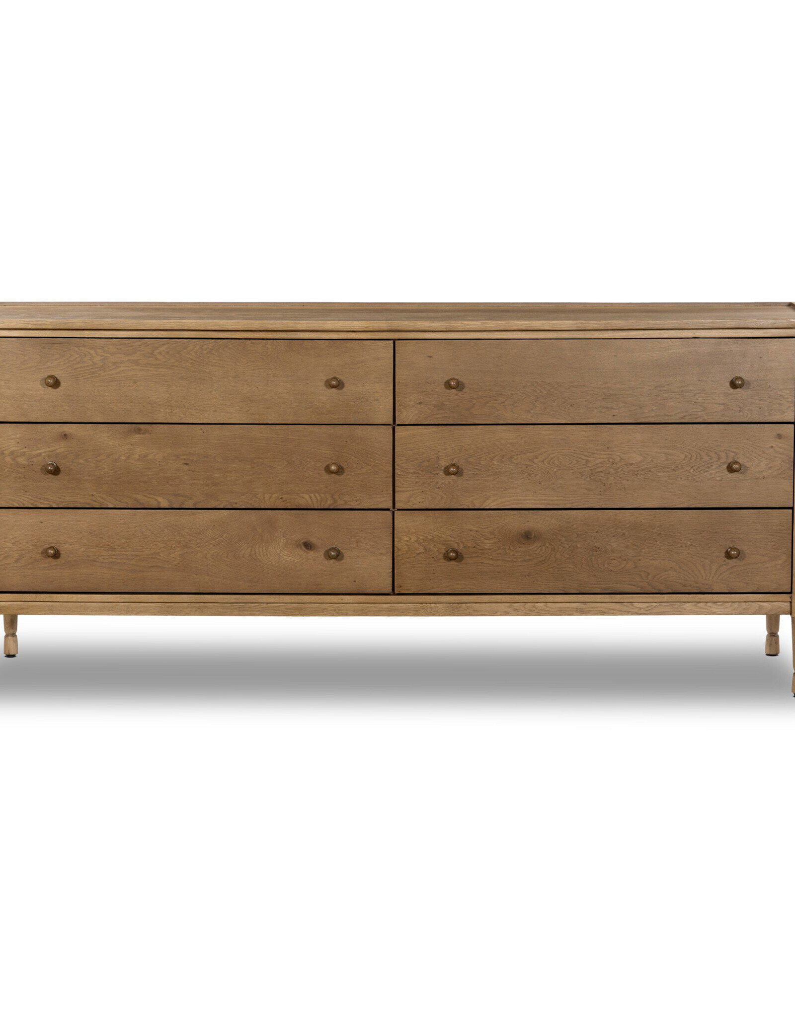 Franny 6 Drawer Dresser in Saddle Brown Veneer