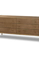 Franny 6 Drawer Dresser in Saddle Brown Veneer