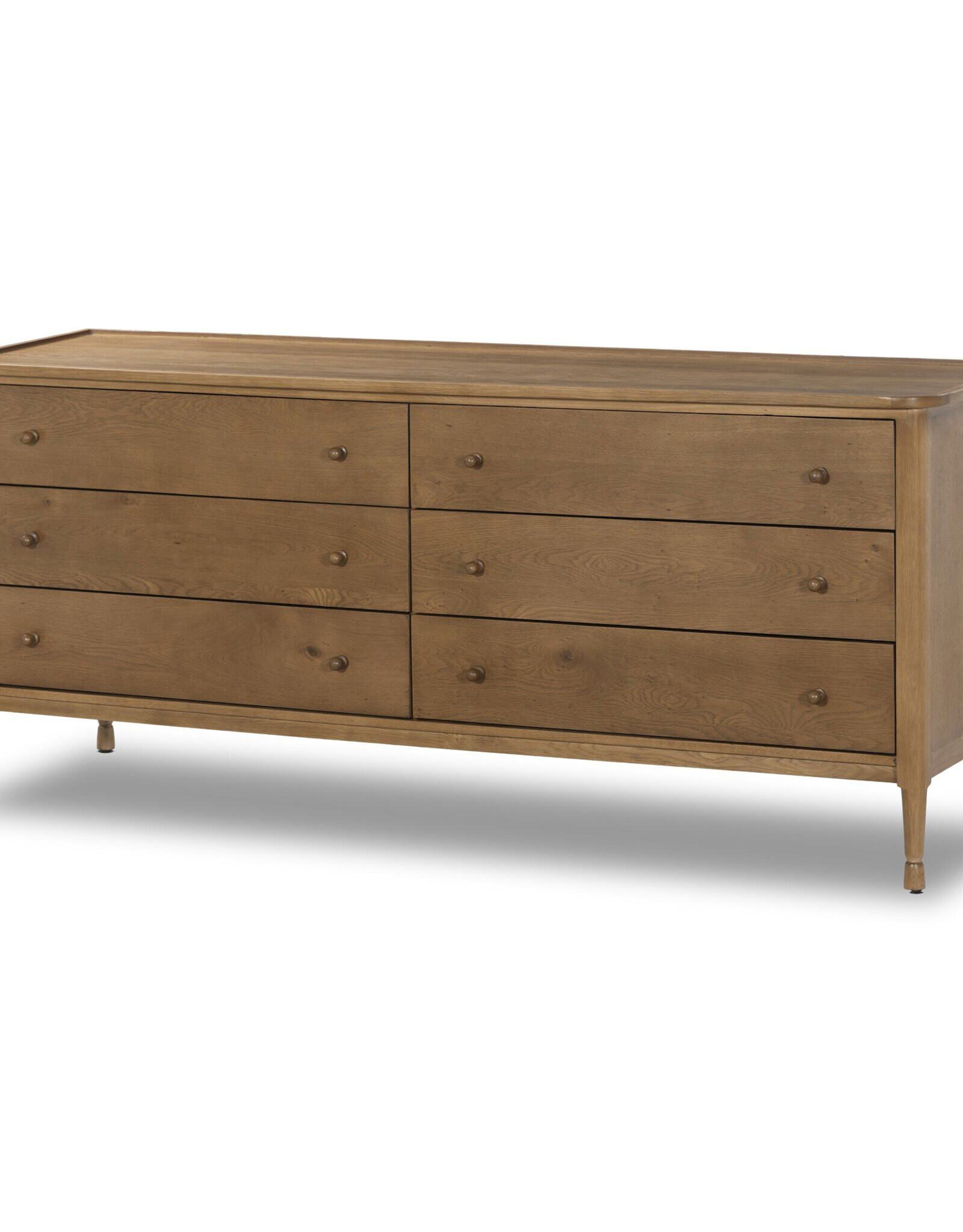 Franny 6 Drawer Dresser in Saddle Brown Veneer
