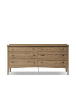 Maggie 6 Drawer Dresser in Aged Smoked Oak Resawn