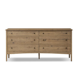 Maggie 6 Drawer Dresser in Aged Smoked Oak Resawn