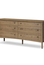 Maggie 6 Drawer Dresser in Aged Smoked Oak Resawn