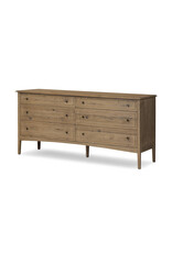 Maggie 6 Drawer Dresser in Aged Smoked Oak Resawn