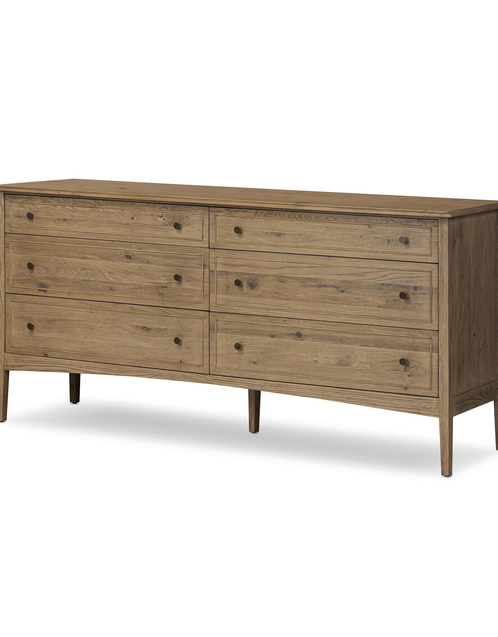 Maggie 6 Drawer Dresser in Aged Smoked Oak Resawn