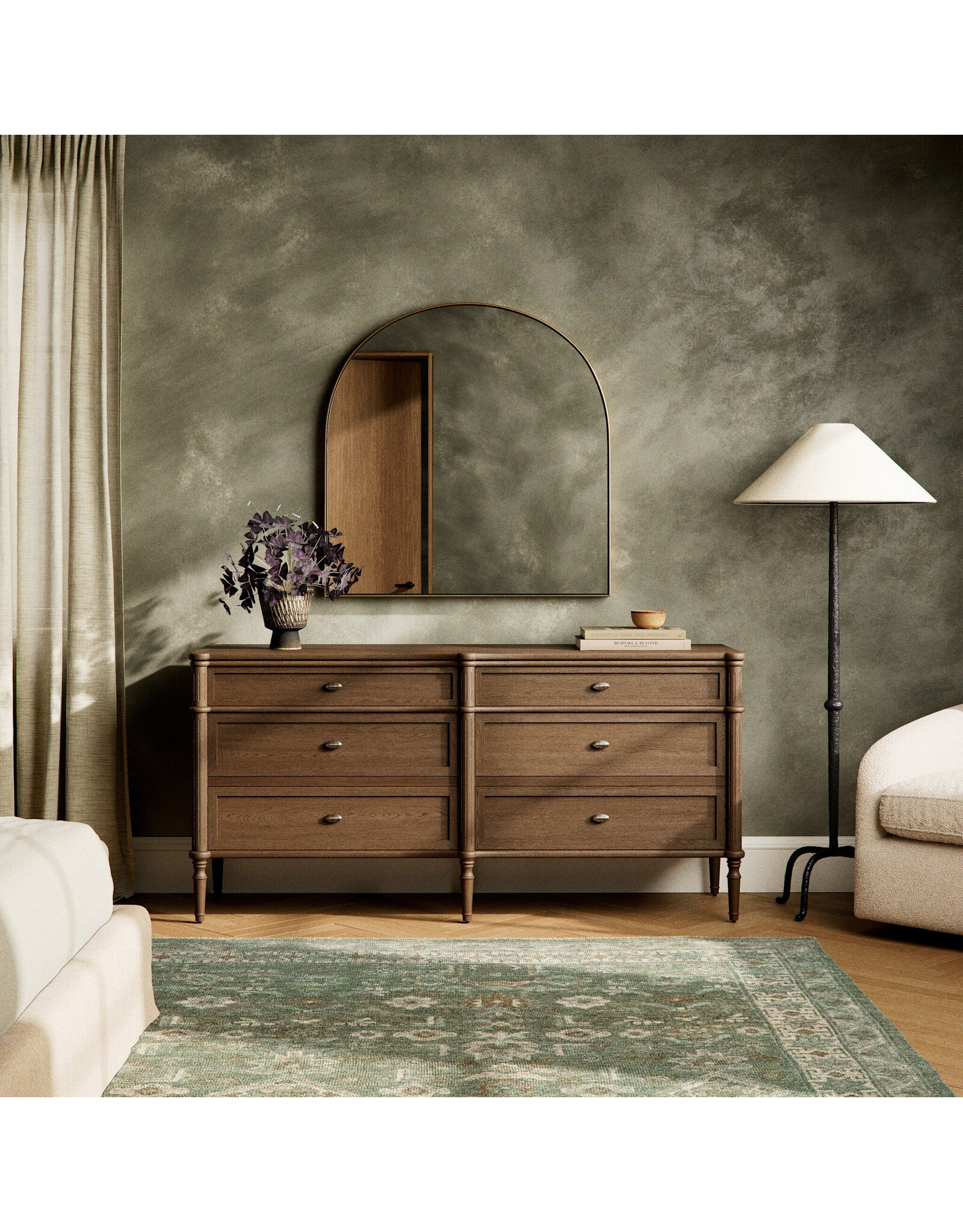 Toulouse 6 Drawer Dresser in Toasted Oak Veneer