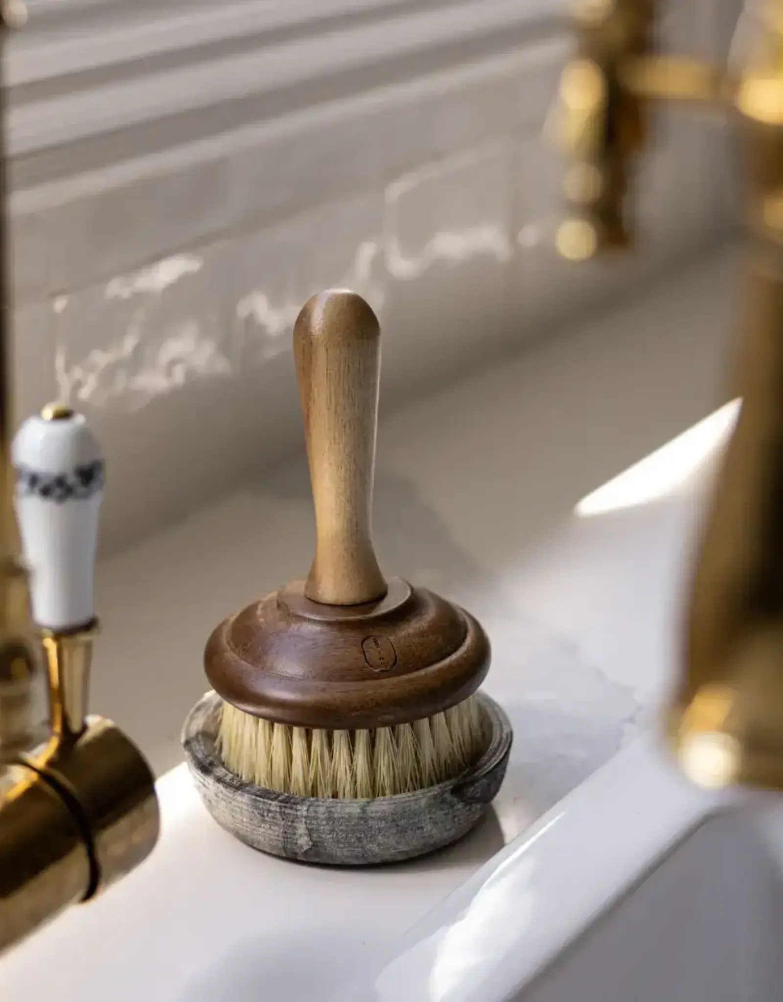 Grey Marble Soap & Brush Holder