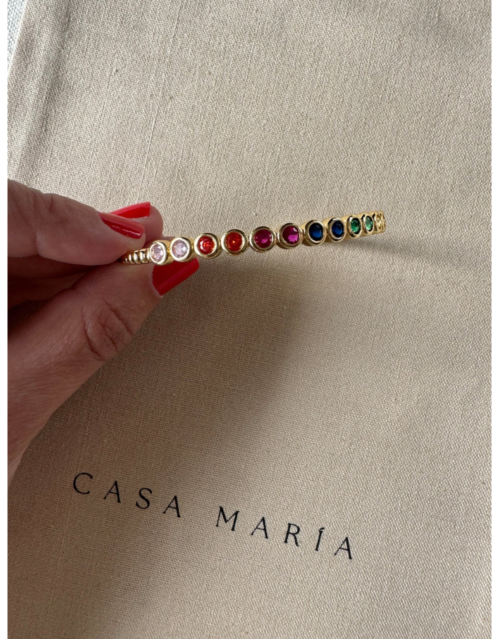 Colourful Cz Open Bangle