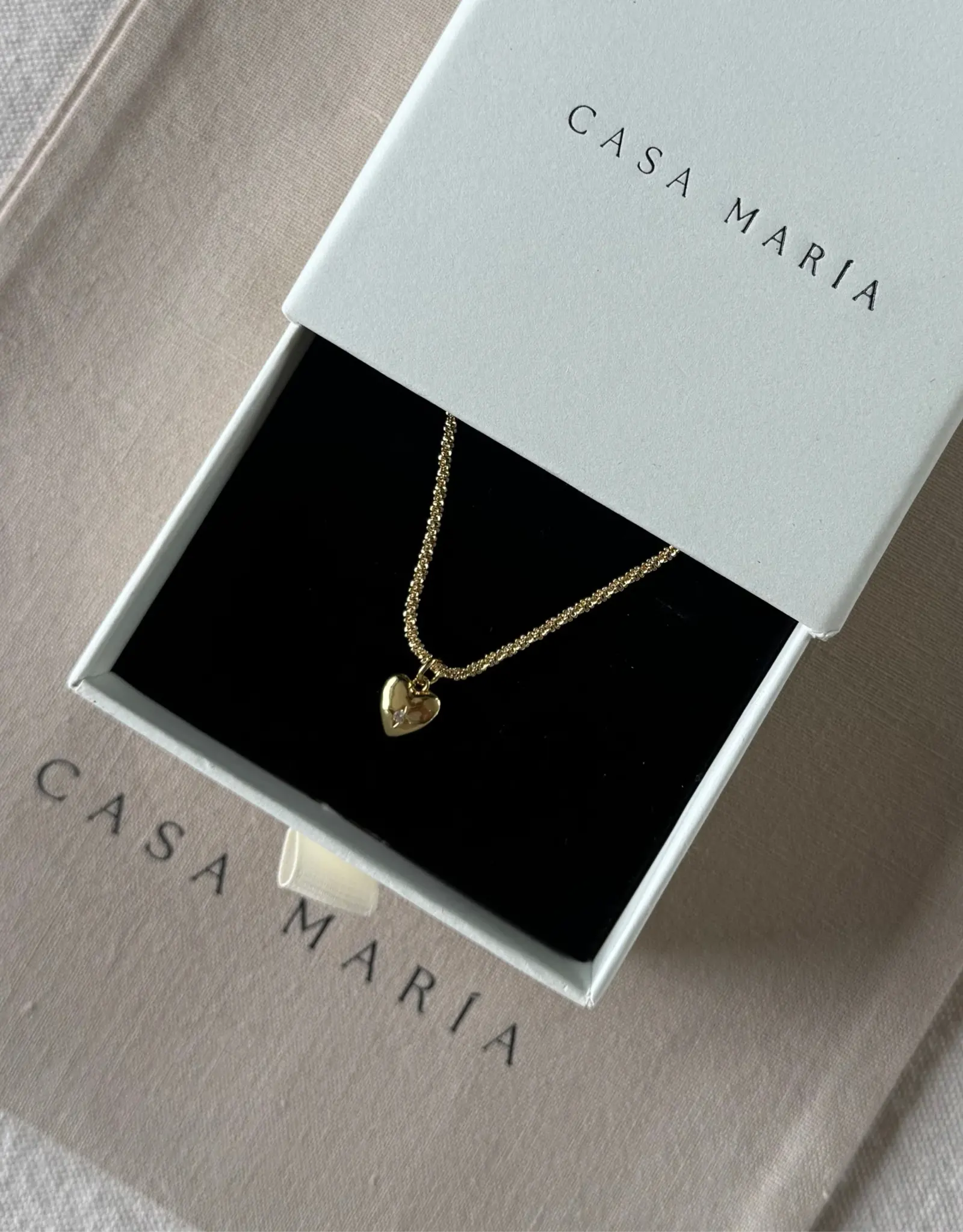 Serpentine Chain + Heart Cz Charm