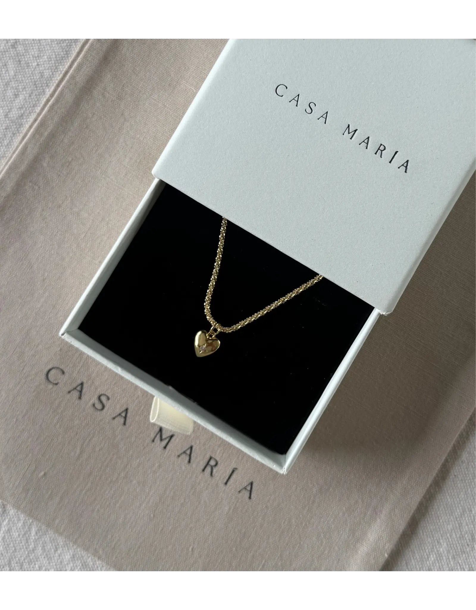 Serpentine Chain + Heart Cz Charm
