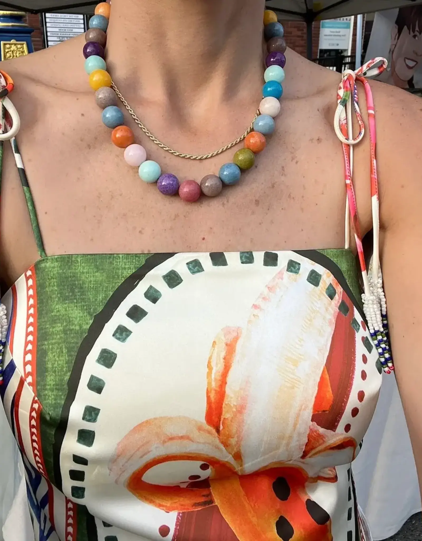 Handmade Natural Stone Beaded Necklace