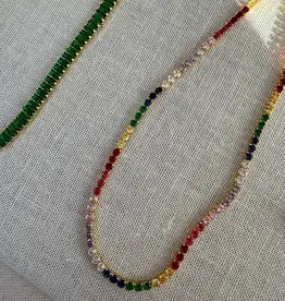 Colourful Cz Tennis Necklace