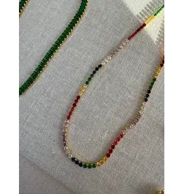 Colourful Cz Tennis Necklace