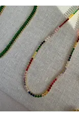 Colourful Cz Tennis Necklace