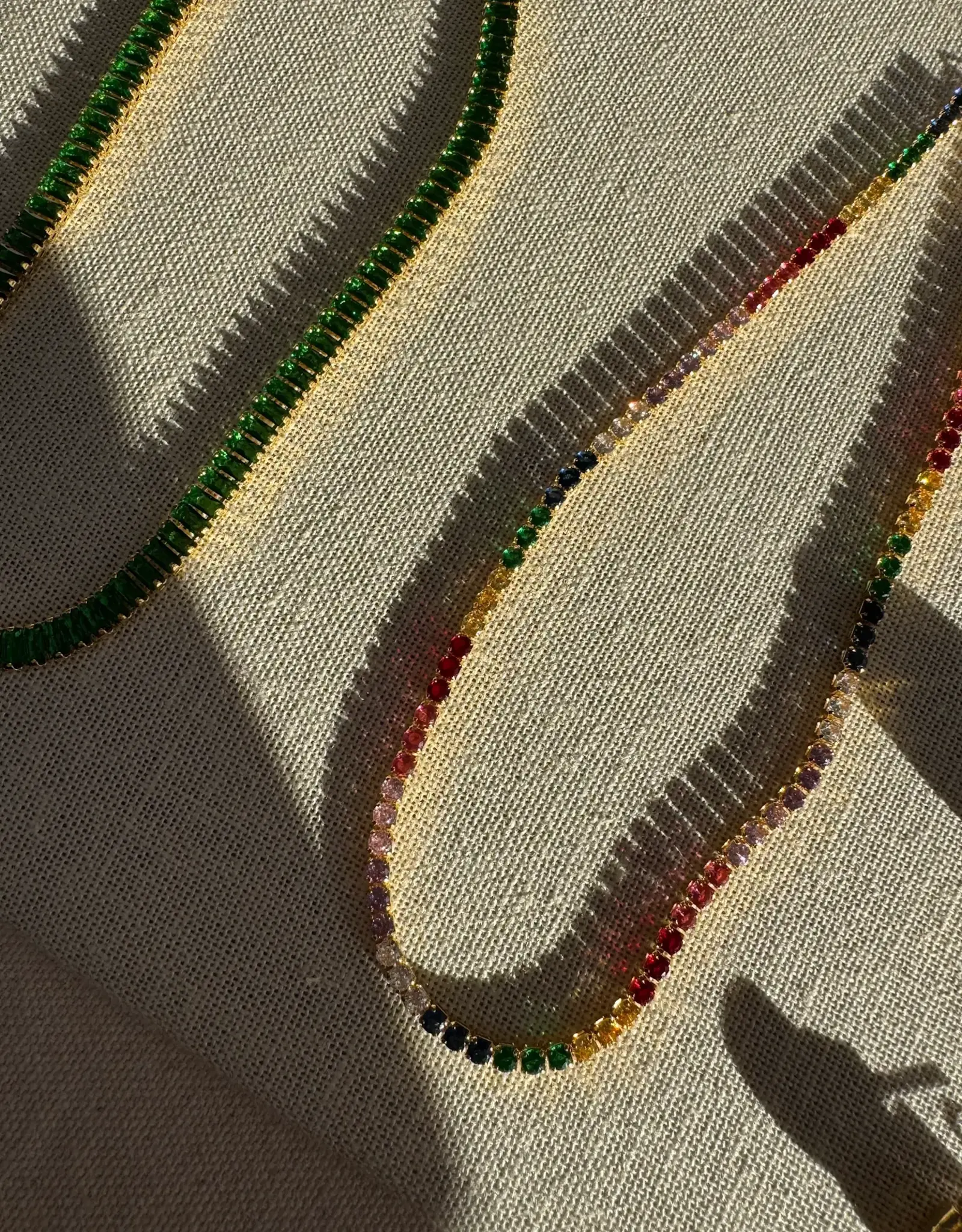 Colourful Cz Tennis Necklace