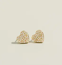 Zirconia Heart Studs