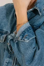 Paperclip Bracelet w/ Pearl 6-8" - Customisable