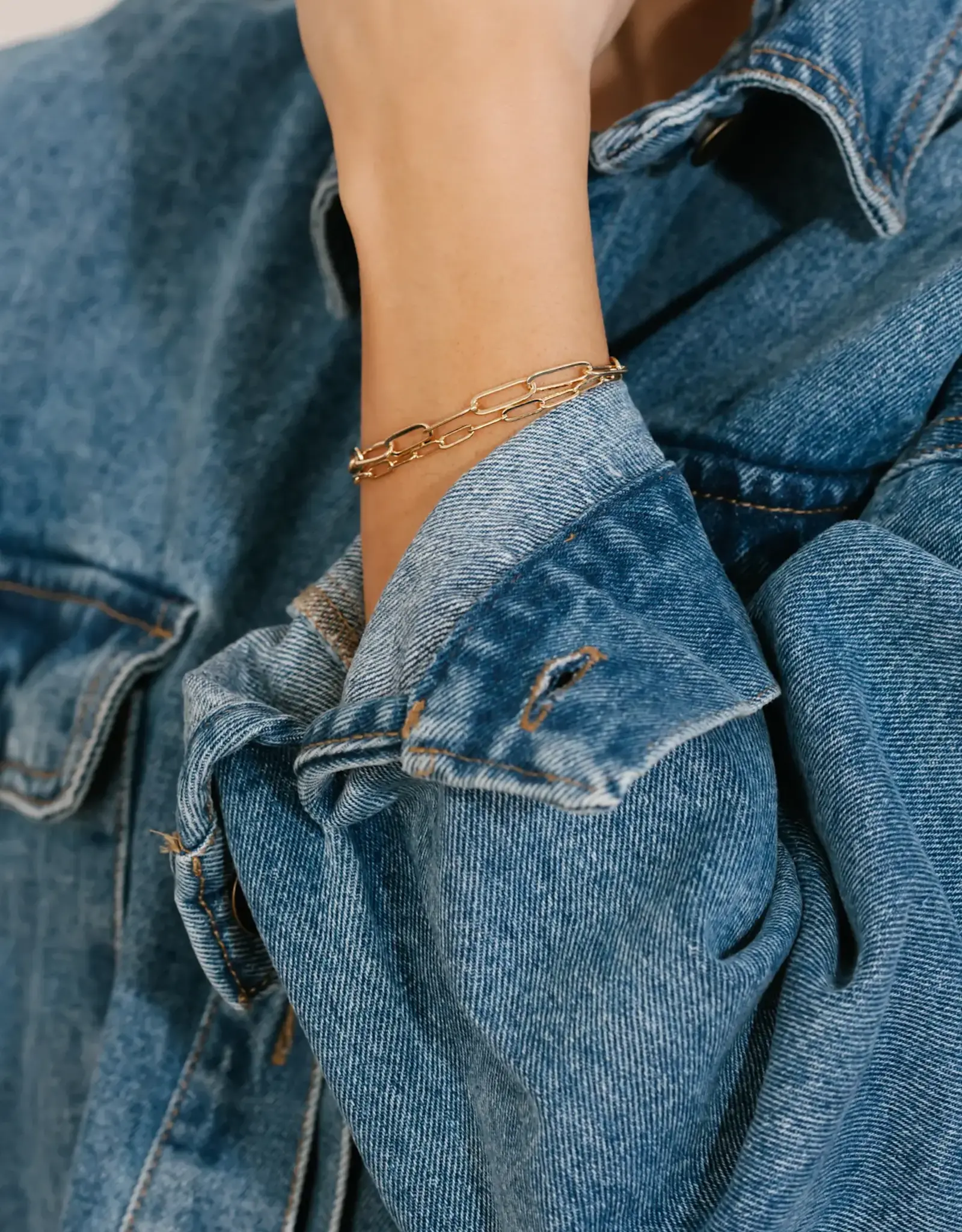 Paperclip Bracelet w/ Pearl 6-8" - Customisable