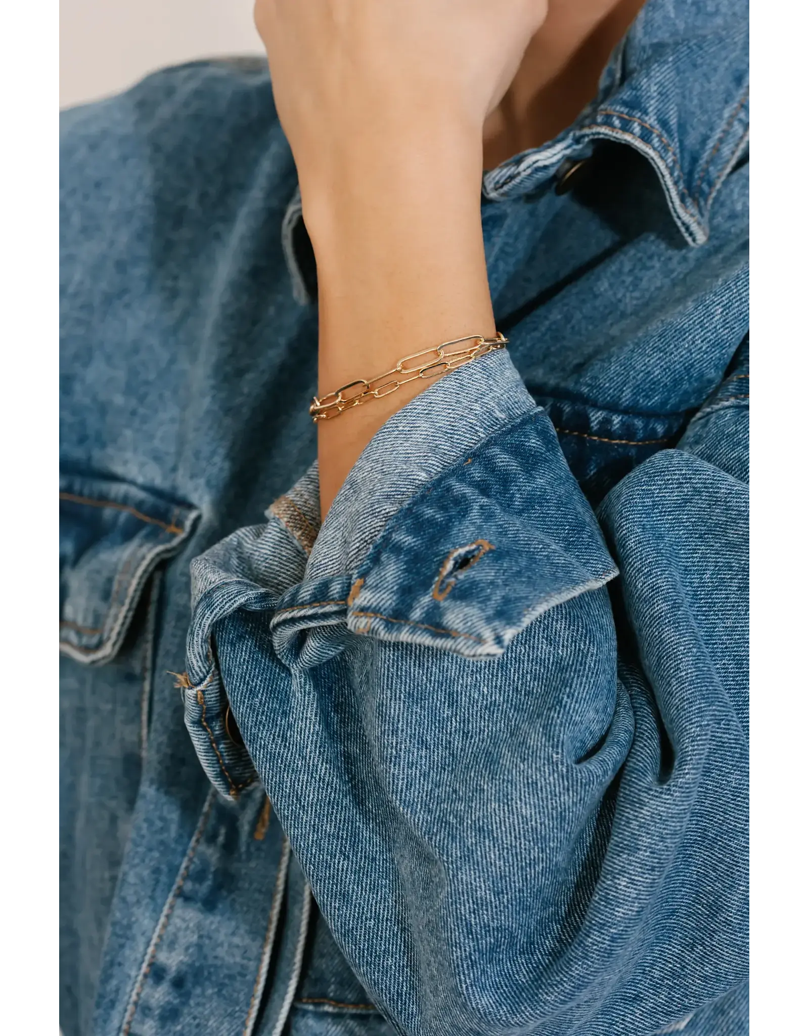 Paperclip Bracelet w/ Pearl 6-8" - Customisable