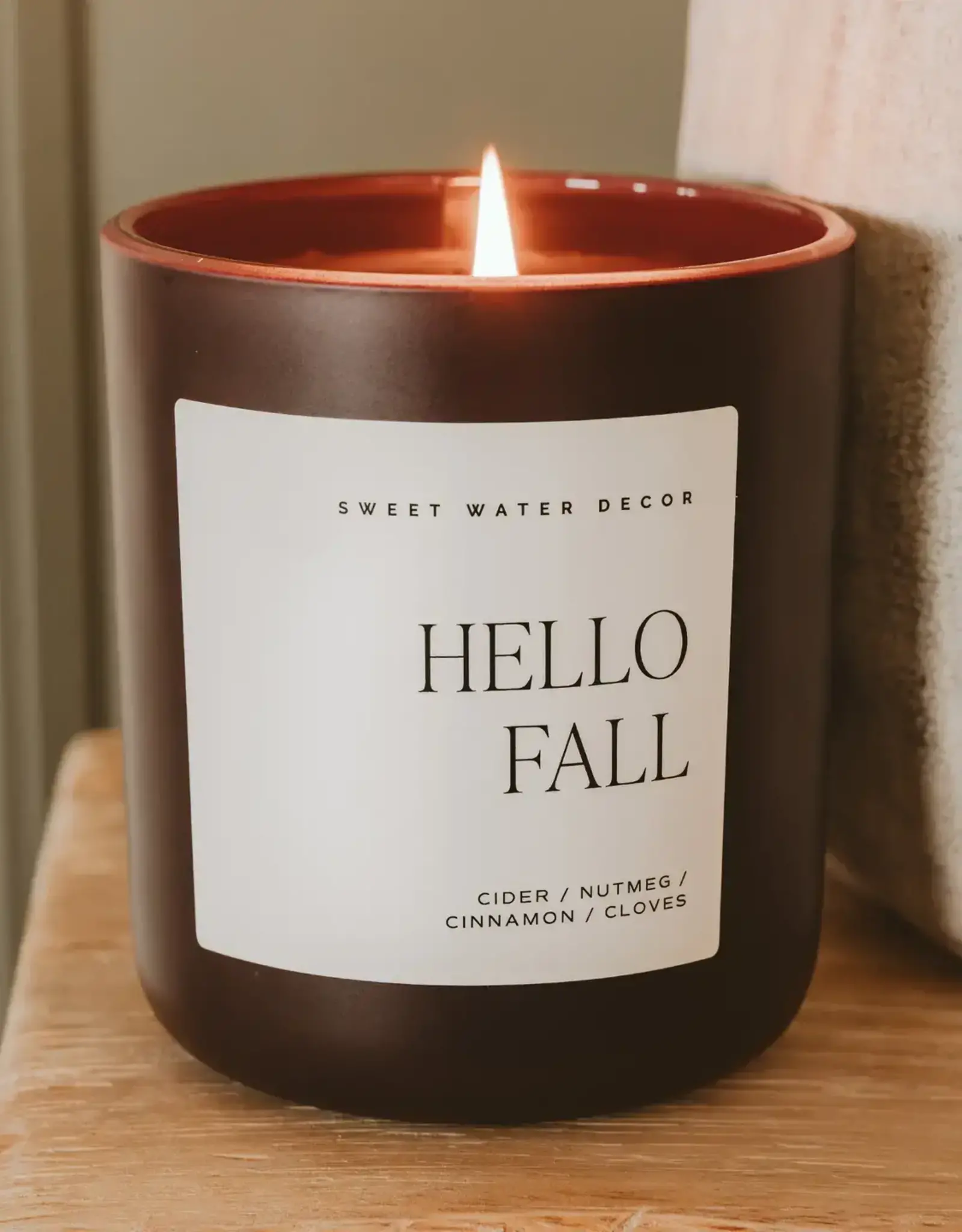 Hello Fall 15 oz Candle, Matte Jar