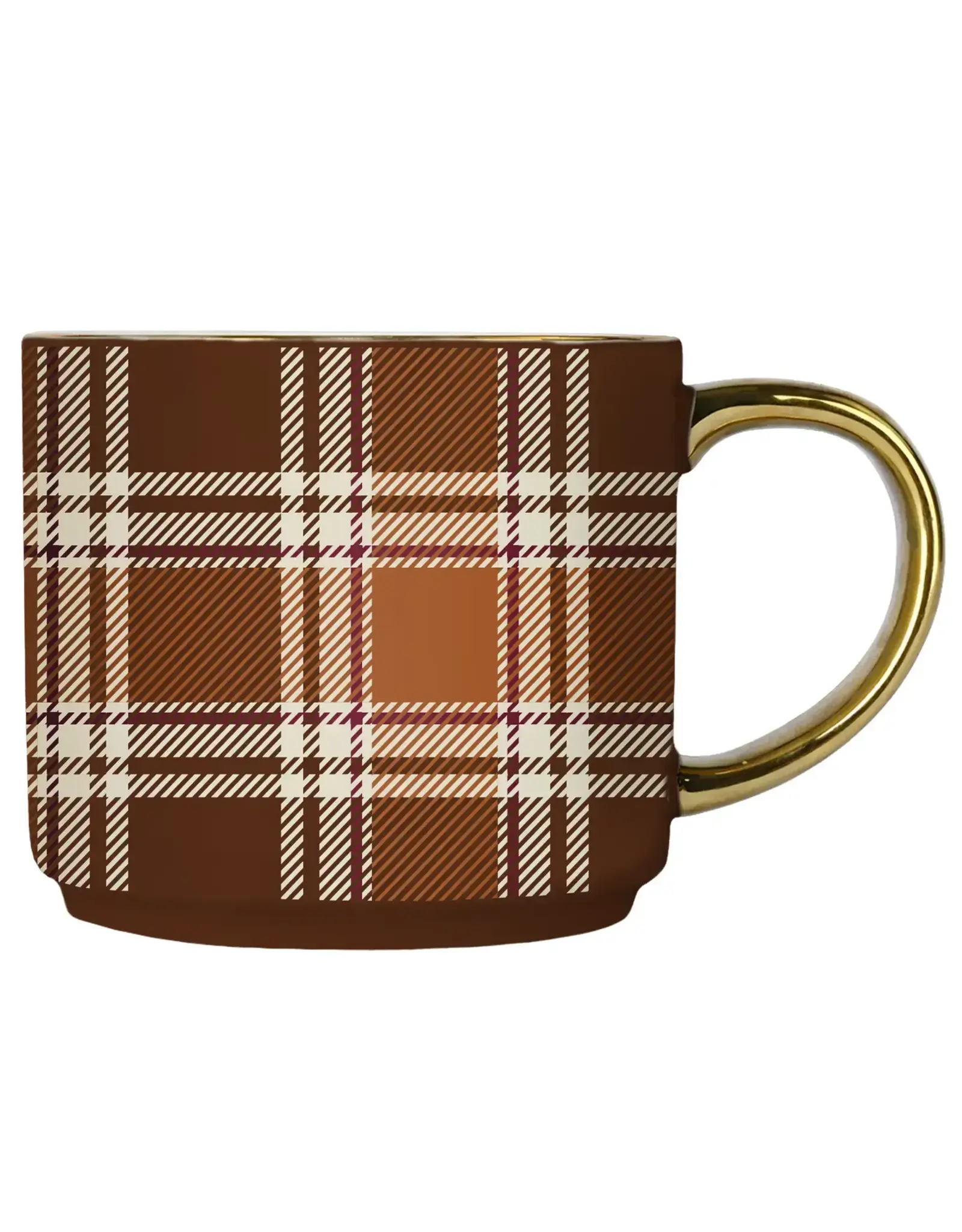 Brown Plaid Coffee Mug
