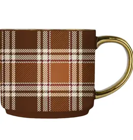 Brown Plaid Coffee Mug