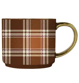 Brown Plaid Coffee Mug