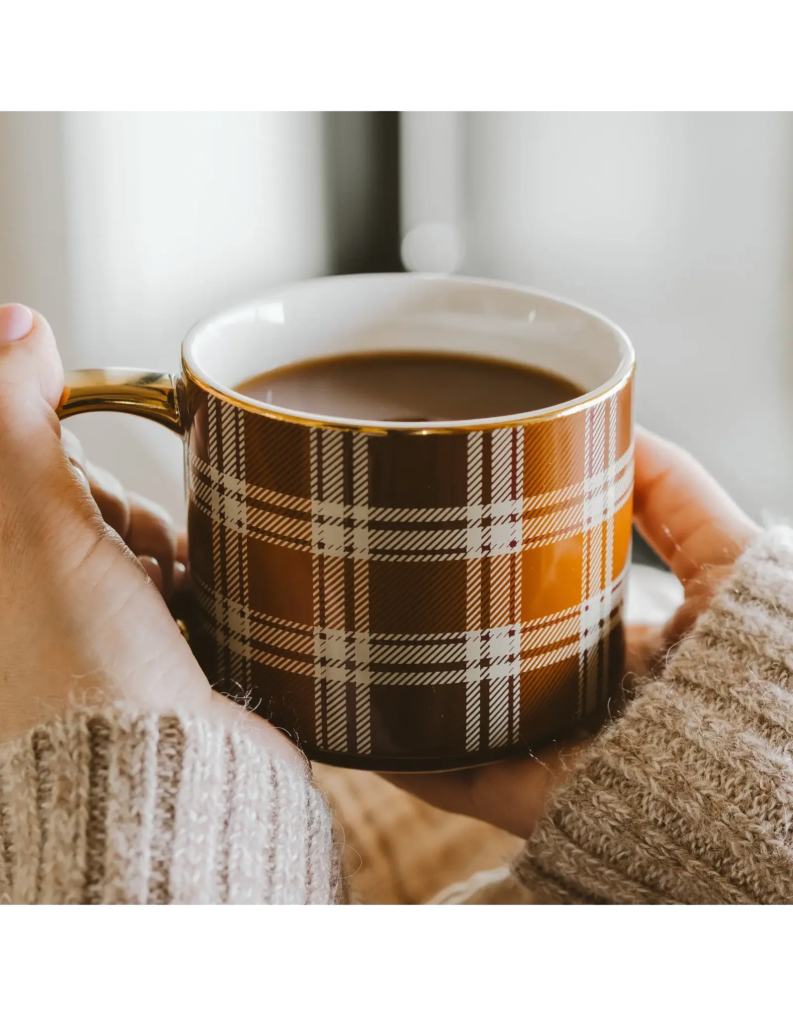 Brown Plaid Coffee Mug