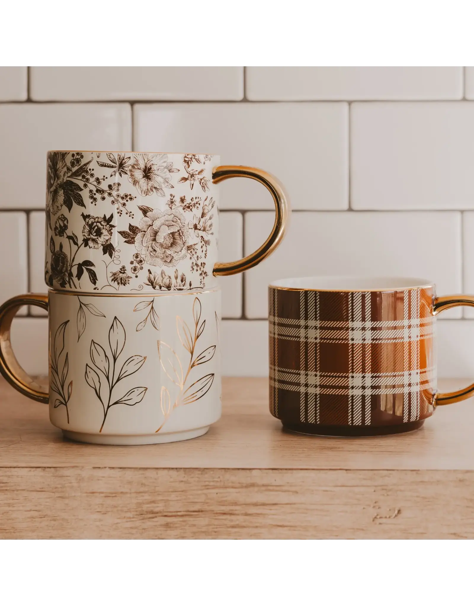 Brown Plaid Coffee Mug