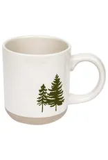 Green Trees Stoneware Coffee Mug