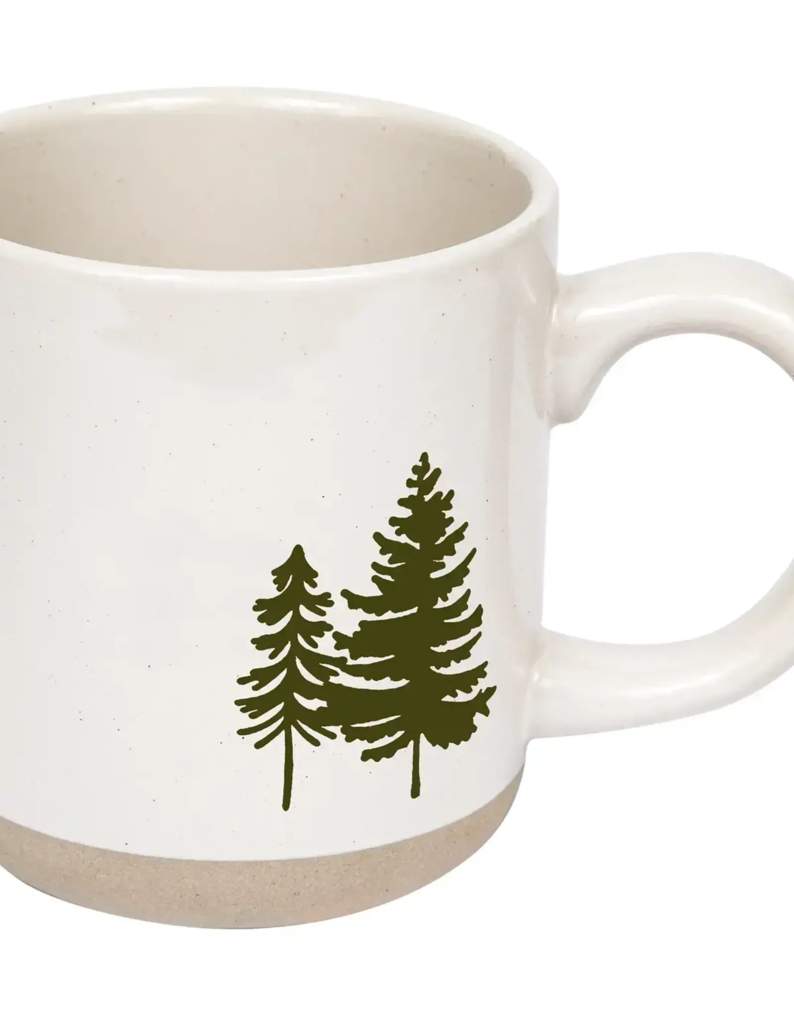 Green Trees Stoneware Coffee Mug