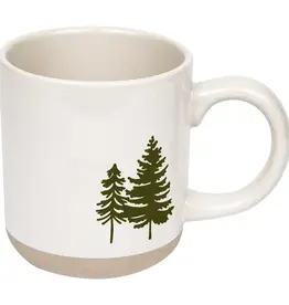 Green Trees Stoneware Coffee Mug
