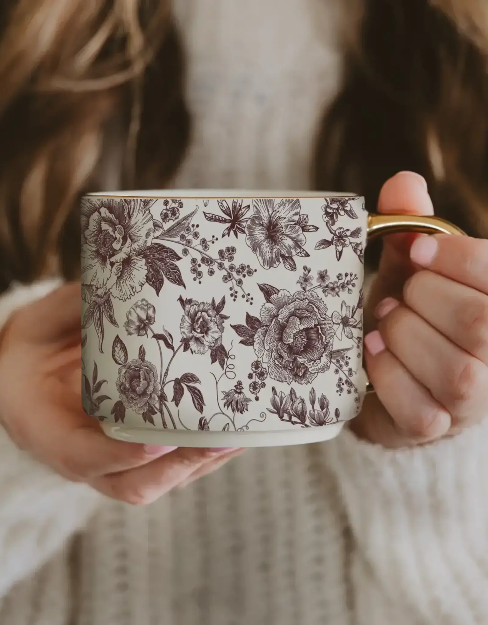 Brown Delft Coffee Mug