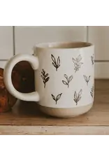 Brown Leaves Stoneware Coffee Mug