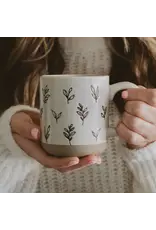 Brown Leaves Stoneware Coffee Mug