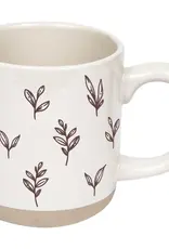 Brown Leaves Stoneware Coffee Mug