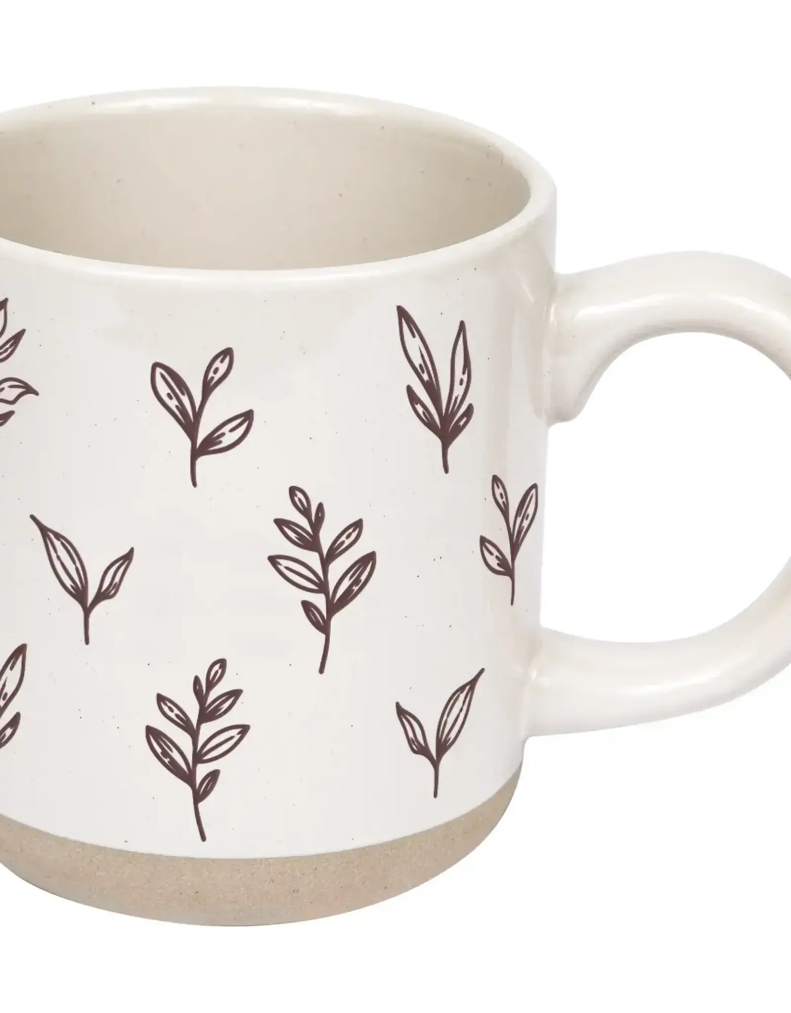 Brown Leaves Stoneware Coffee Mug