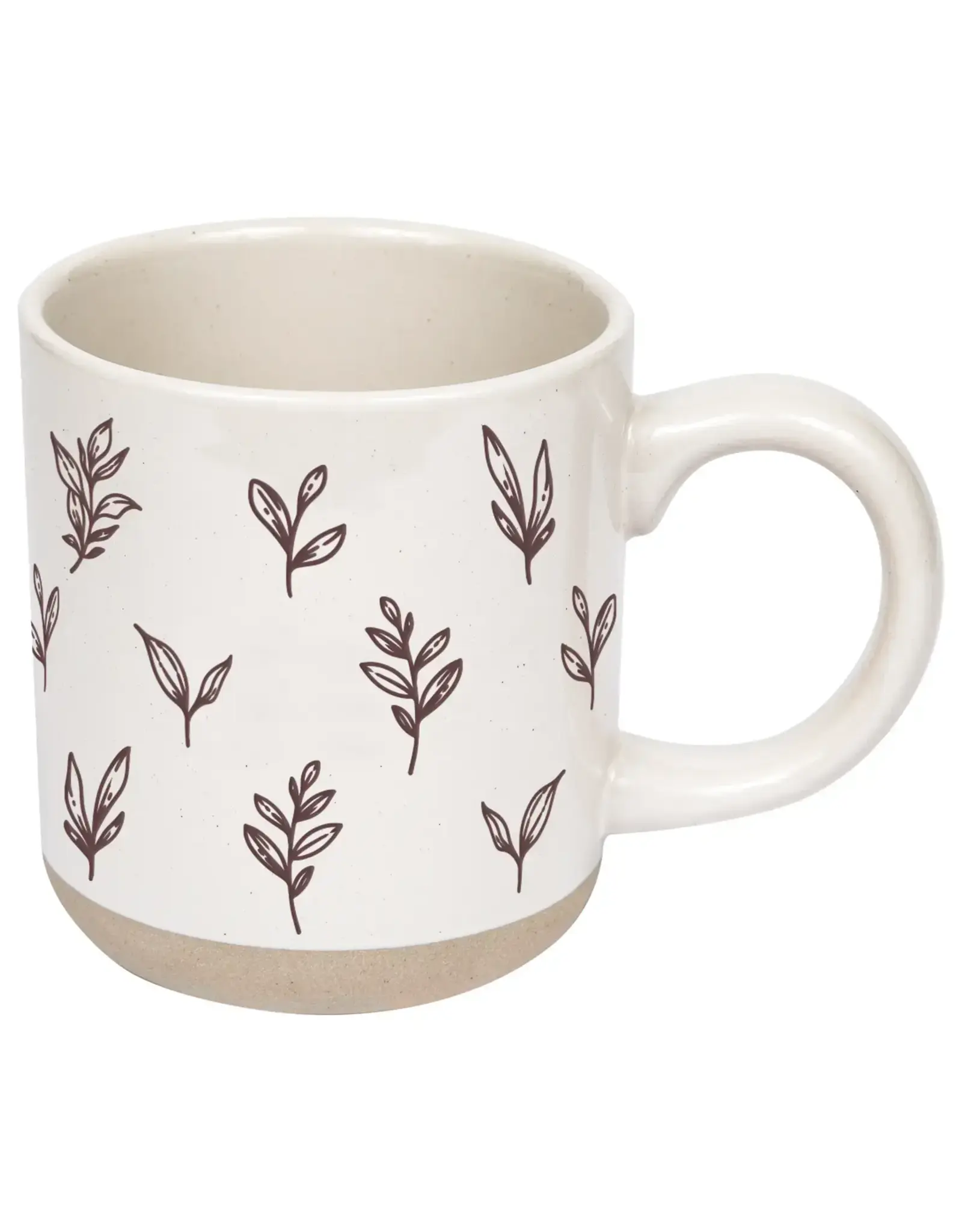 Brown Leaves Stoneware Coffee Mug