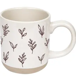 Brown Leaves Stoneware Coffee Mug