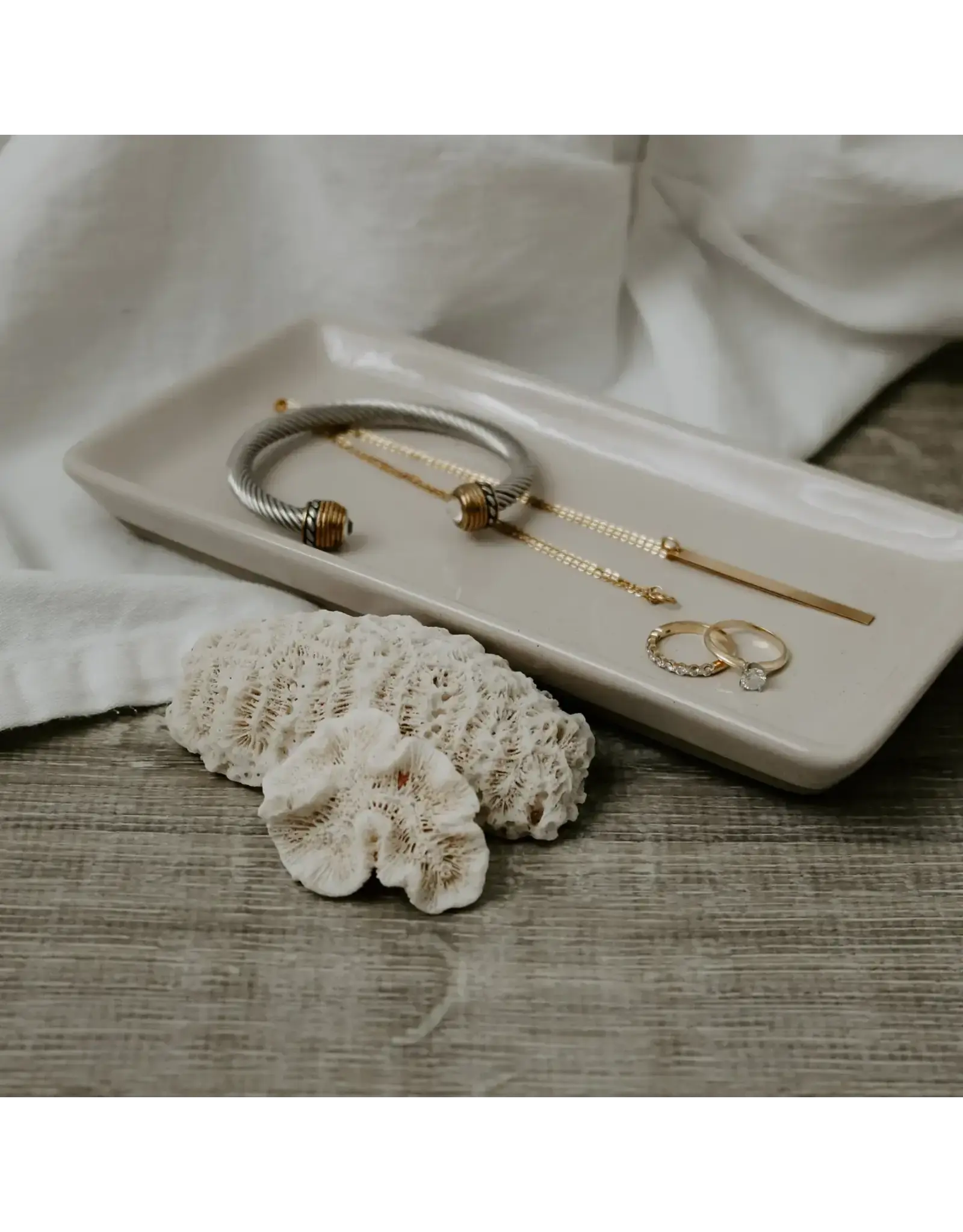 Cream Stoneware Tray